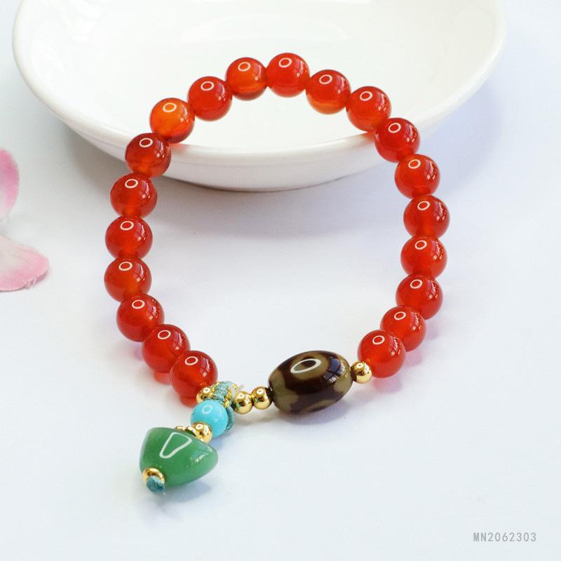 2026 Ximang Red Agate Bracelet Tibet Beads Chalcedony Diy Tassel Factory Generation S2062303 Multi about 8mm