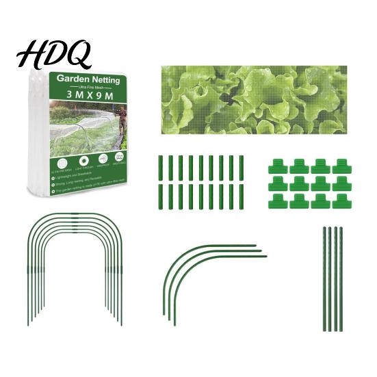 Set Rinforzato di Archi da Giardino Kit Rete per Aiuole Rialzate Copertura Fine per File Tunnel di Crescita Rete di Esclusione Piccoli Animali con Archi Clip Insetti