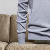 Men Sweatshirt Stand Collar Zipper Half Placket Long Sleeve Pullover Tops Solid Color
