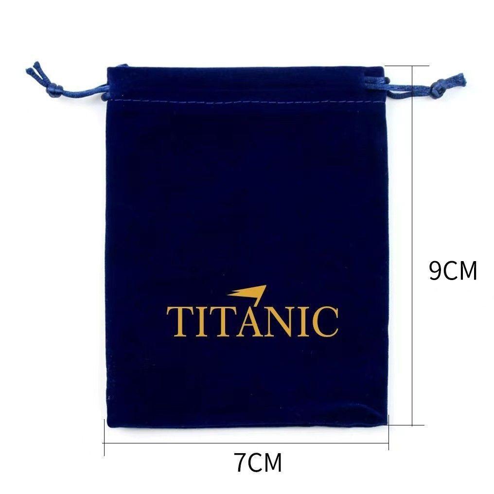 Nuova Collana Ciondolo Cuore d'Oceano Blu Titanic Stile Europeo e Americano Scintillante Moda Zircone Amore Eterno Maglione Rosso Cha