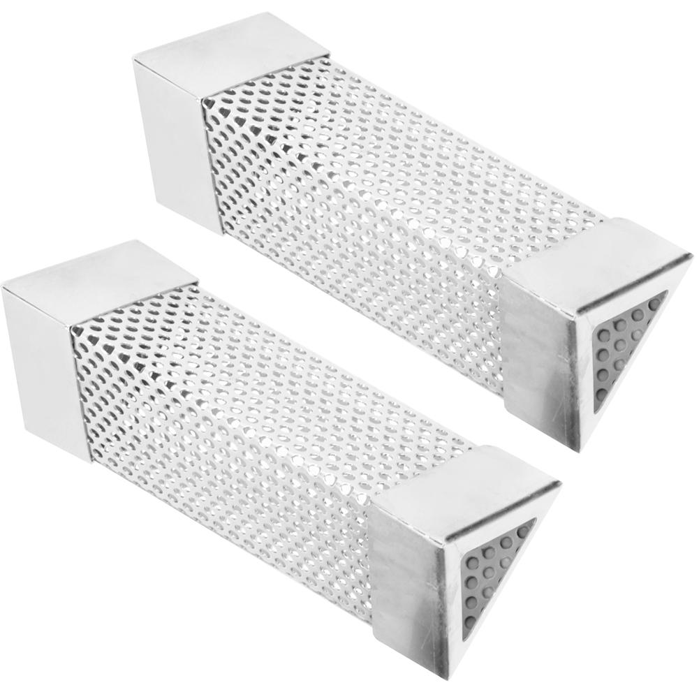2 Pezzi Tubo Affumicatore per Griglia BBQ Tubo a Rete Scatola Fumo Pellet 6 Pollici Acciaio Inossidabile Accessorio Barbecue Trilaterale