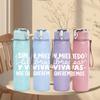 1PC Travel Therapy Minimal Text 750ml Color Plastic Sports Water Bottle Leakproof Flip Straw Lid Suitable for Sports Office Home Use