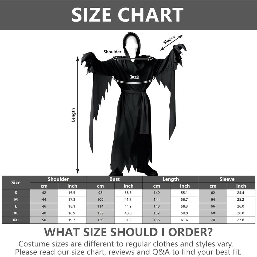 Harsh Shaggy Screaming Ghost Costume Adult Halloween Party Costume Full Body Costume with Scream Mask and Binding Belt for Halloween Carnival Motto