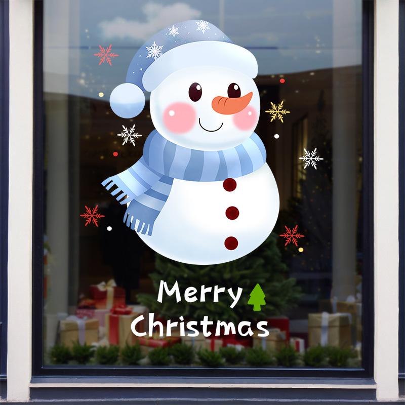 

Christmas Snowman Electrostatic Stickers, Shop Window Decorations, Window Decorations, Atmosphere, Glass Door Stickers small 45 * 60CM