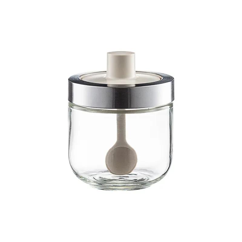 Outils d'assaisonnement, Combinaison de pots à épices, Couvercle cuillère intégré, Verre, Fournitures de cuisine, Salière, Bouteille à huile, Pot à assaisonnement