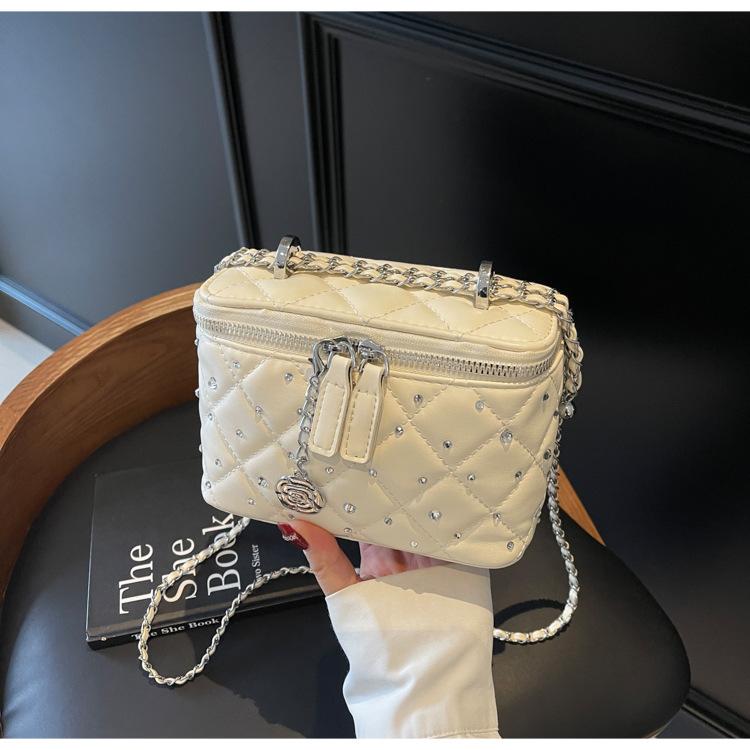 Mini square bag 2025 summer Xiaoxiangfeng diamond niche design chain high-end versatile shoulder messenger bag