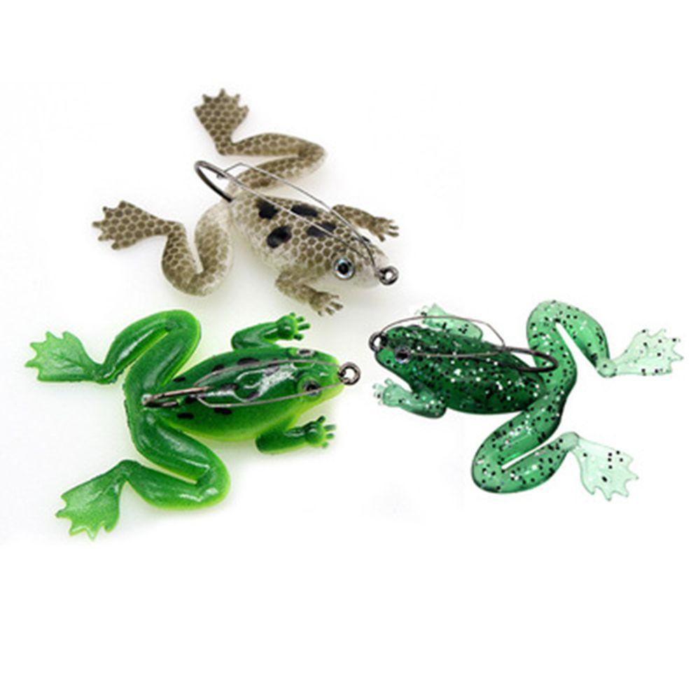 5.2g/6cm Durable Artificial Portable Spinner Sinking Rubber Frog Bass Bait Soft Fishing Lures