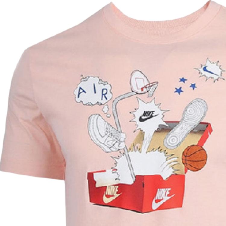 Nike Air Logo Print Sports Casual Moisture-Wicking Breathable Short Sleeve T-Shirt Men Tops Pink DH0016-664