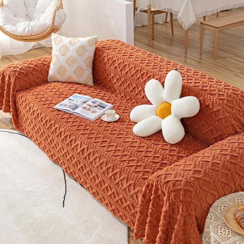 Sofa Cover Cloth Plush Autumn and Winter New Milky White Sofa Cover Slipcover Four Seasons Universal Seat Cushions Full Cover Cloth