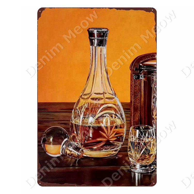 Whisky Märke Vintage Metallskyltar Man Cave Plåtskyltar After Hours Dekor för Bar Pub Klubb Alkohol Vodka Väggdekoration ZSS103