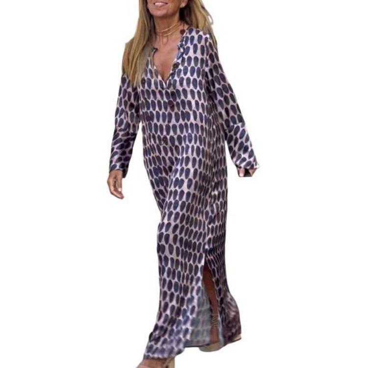 

Модное летнее макси-платье Мягкая женская одежда Тонкое платье с контрастным цветом Наряд M фиолетовый