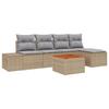 VidaXL Canapé de jardin 6 pièces avec coussins Beige Poly Rattan Acacia 3347945