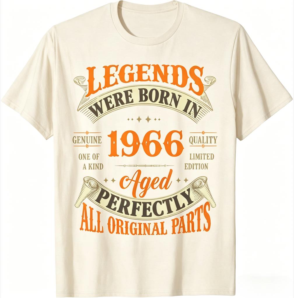 Vintage Legend Born in 1966 59th Birthday Tee 59 Years Old TShirt Printed Graphic T Shirt Unisexs Clothing 2026 Summer T Shirt