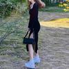 Show Slim Tight Slim Dress Woman Slim Looking Tight Split Long Dress Female