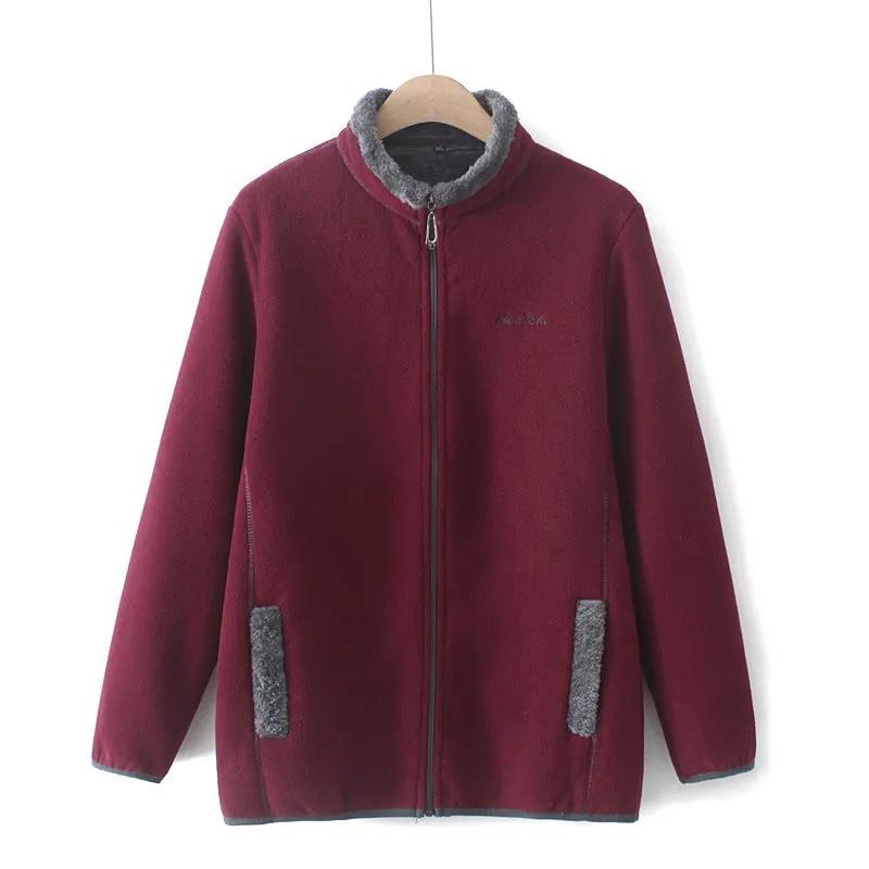 Women's Fall and Winter Fleece Thickened Jacket Middle-aged and Elderly Plus Size Shaker Tops