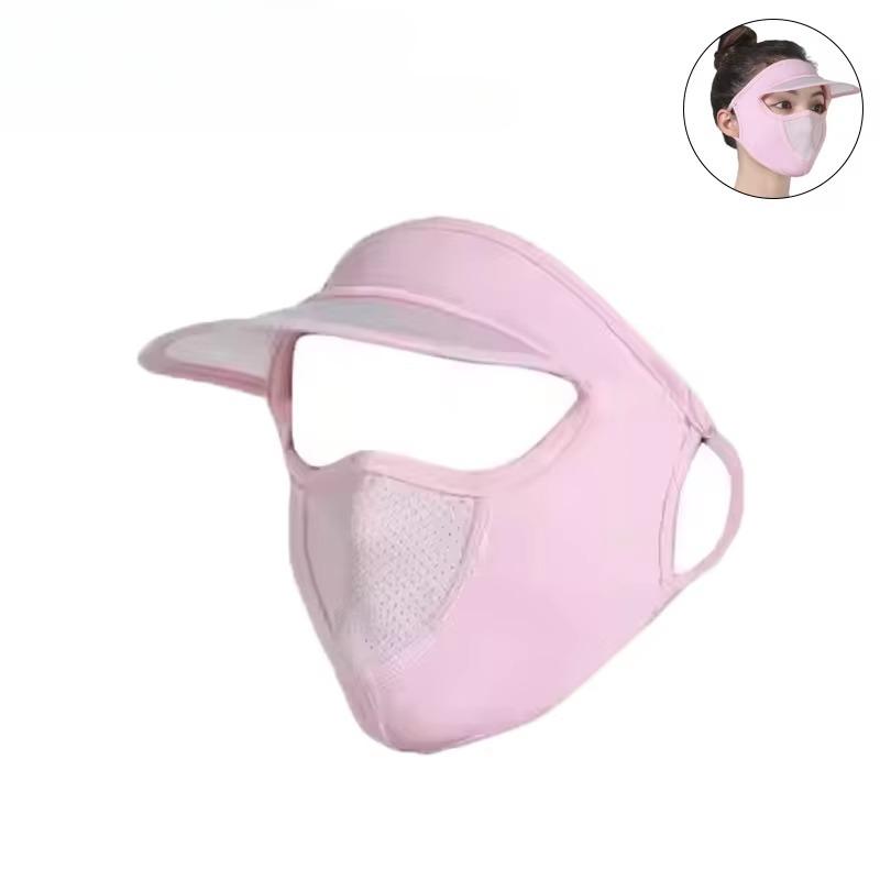 

Летняя маска из ледяного шелка с солнцезащитным эффектом, защита от УФ-лучей, маска для лица, солнцезащитная вуаль для лица с козырьком, велосипедные шляпы и кепки для защиты от солнца розовый