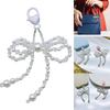 Y2K Crystal Beaded Bowknot Pendant Phone Strap Lanyard Pocket Keychain Strap Backpack Charm Car Keys Decoration Chain