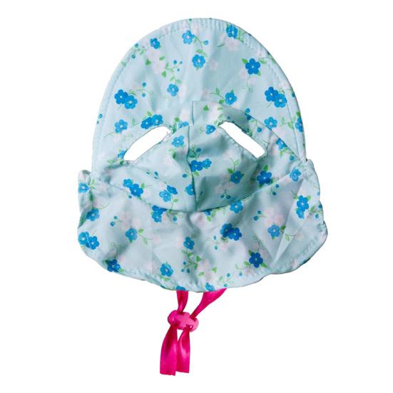 Pet Sun Hat Breathable Floral Print Wide Brim Hat with Ear Holes Adjustable Drawstring Sun UV Protection Small Dogs Cats Decorative Hat