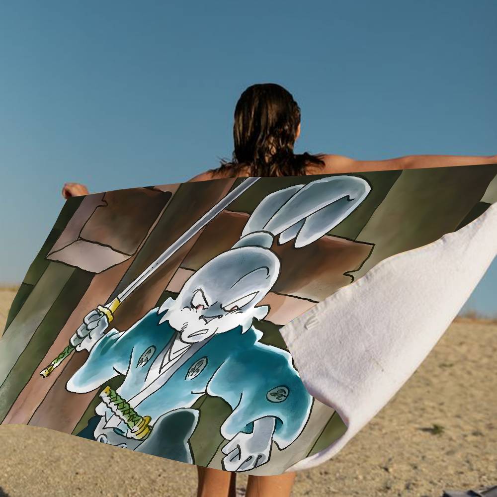 

Usagi Yojimbo Microfiber Printed Beach Towel Mountain Climbing Yoga Beach Swimming Running Absorbent Soft Towel W40*H60(CM)
