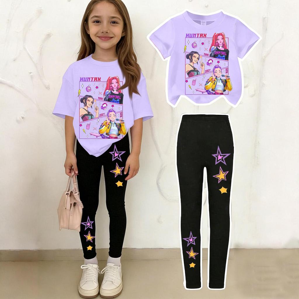 Children's Casual Short-sleeved Printed Short-sleeved Shirt And Pants Two-piece Set