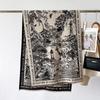 Autumn Winter Women Imitation Cashmere Scarf Korean Vintage Printed Letters Luxury Warm Thickened Neck Scarves Bandana Pashmina