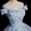 Vestito principessa in filato colorato blu gonna soffice vestiti per esibizione solista test artistico vestito vocale per presiedere al banchetto abito da sera temperamento