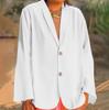 Women's Fashion Solid Color V-neck Long Sleeve Button Casual Cardigan Coat