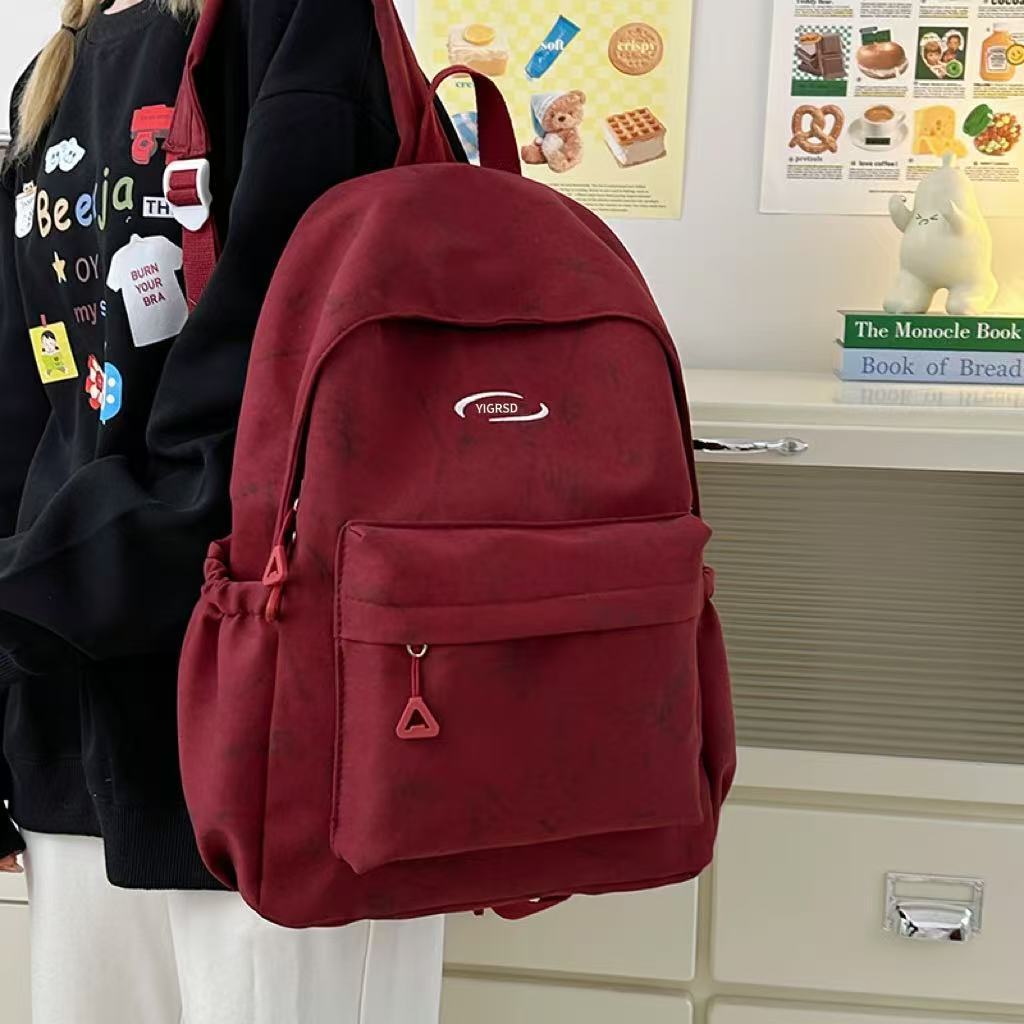 Schoolbag Schoolbag College Student Simple Tie-dye High School Student Niche Backpack Large Capacity Junior High School Japanese Backpack