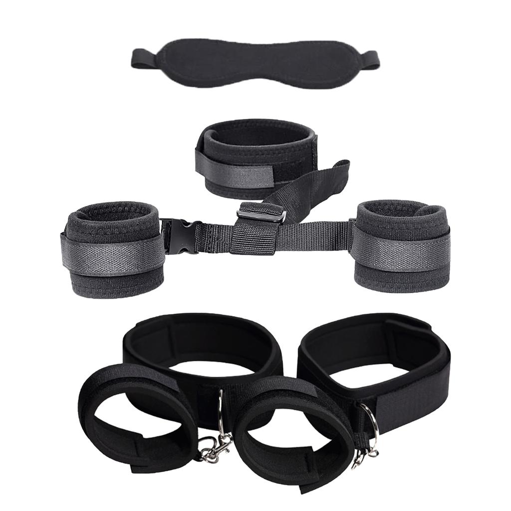 Sex Bondage Strap Wrist Thigh Cuffs  Restraints Set Sex Toys for Women Restraints Bondage Sex Blindfold Couples SM Games