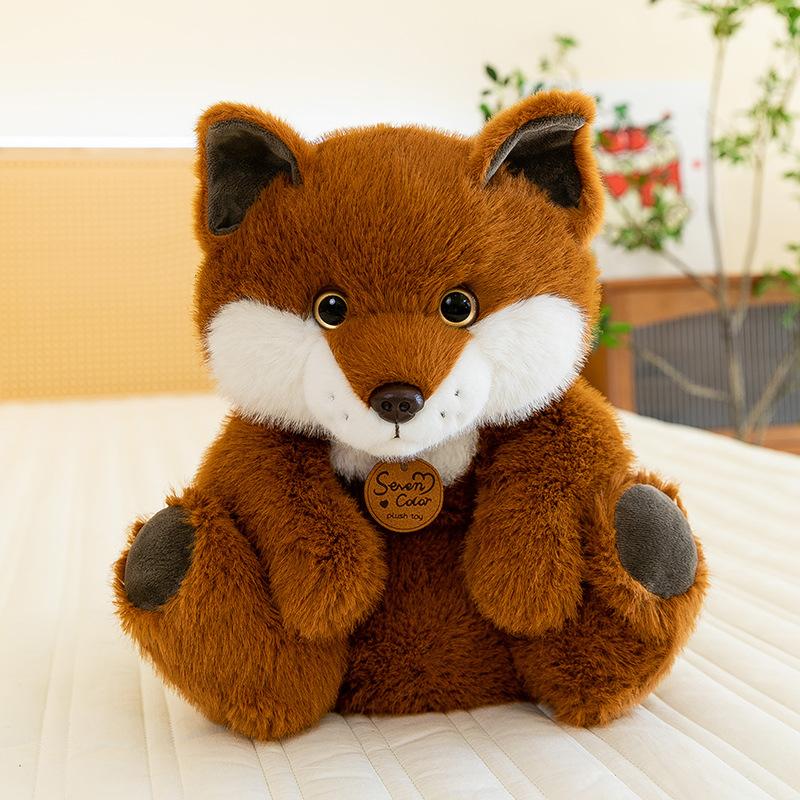 New Plush Toy Fox Doll Simulation Zoo Rag Doll Throw Pillow for Children's Gift Large Size