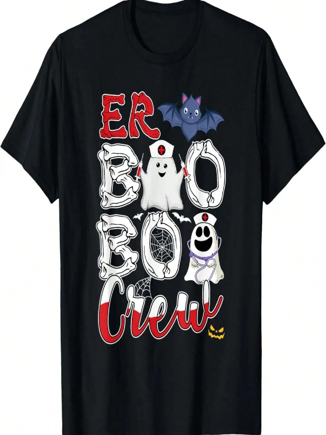 Funny Boo Boo Crew Health Worker Ghost Halloween Costume Day T-Shirt S