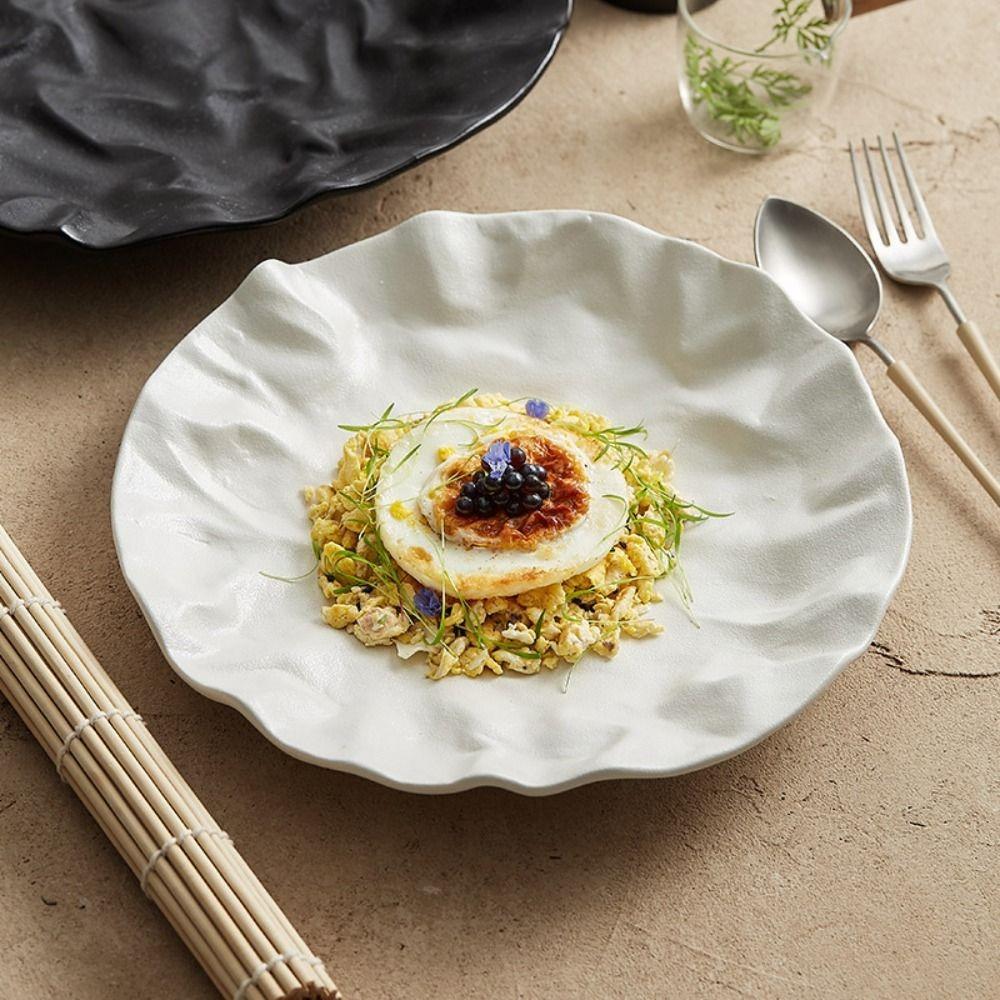 Ceramic Steak Plate Reusable Storage Dish Kitchen Organizer Dessert Tray Restaurant