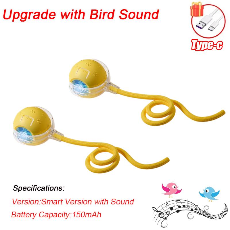 Upgrade Smart Interactive Cat Toys Ball Pet Interaction with Bird Sound Automatic Rolling Ball Toy for Cat Electric Dog Ball Toy