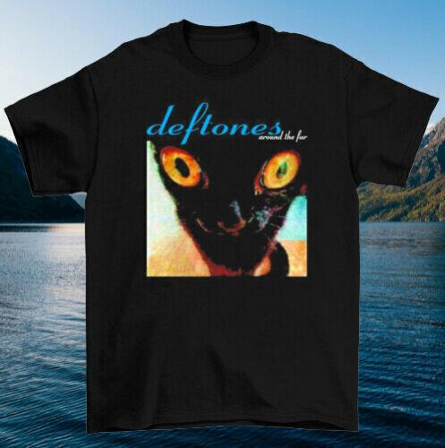 Deftones Around The Fur Cat Unisex Cotton Vintage Reprint Black T-Shirt Unisex T-Shirt XXL