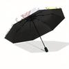 Squirrel and My Melody Cartoon Umbrella, Portable 3-Fold Compact Umbrella, Suitable for Camping, Hiking and Travel, Ideal Easter Birthday Gift for Fam