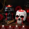 Halloweenový držák na svíčku lebka Dekorativní socha pro domácnost Kancelář Večírek Středový díl stolu Gotická umělecká ozdoba