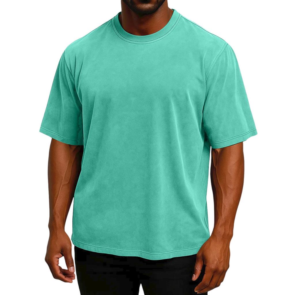 Men's Short Sleeved Retro Cotton T-shirt Loose Half Sleeve