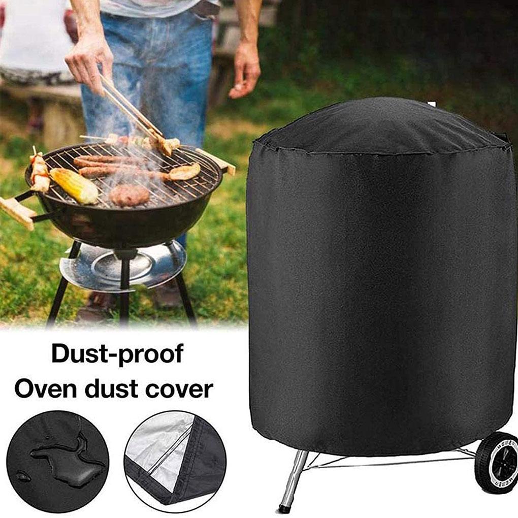Multiple Size Grill Cover Round Heavy Duty Waterproof Barbecue Gas Grill Cover Heat Resistant Stain Resistant Waterproof Black