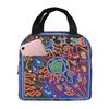 Huichol Mexican Heritage Insulated Lunch Bag for Women Office Cooler Thermal Food Box Tote Portable Lunch Boxes Container