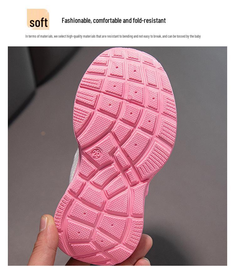 Soft-Soled Non-Slip Mesh Sneakers for Kids - Korean Style Spring/Autumn Casual Dad Shoes for Girls