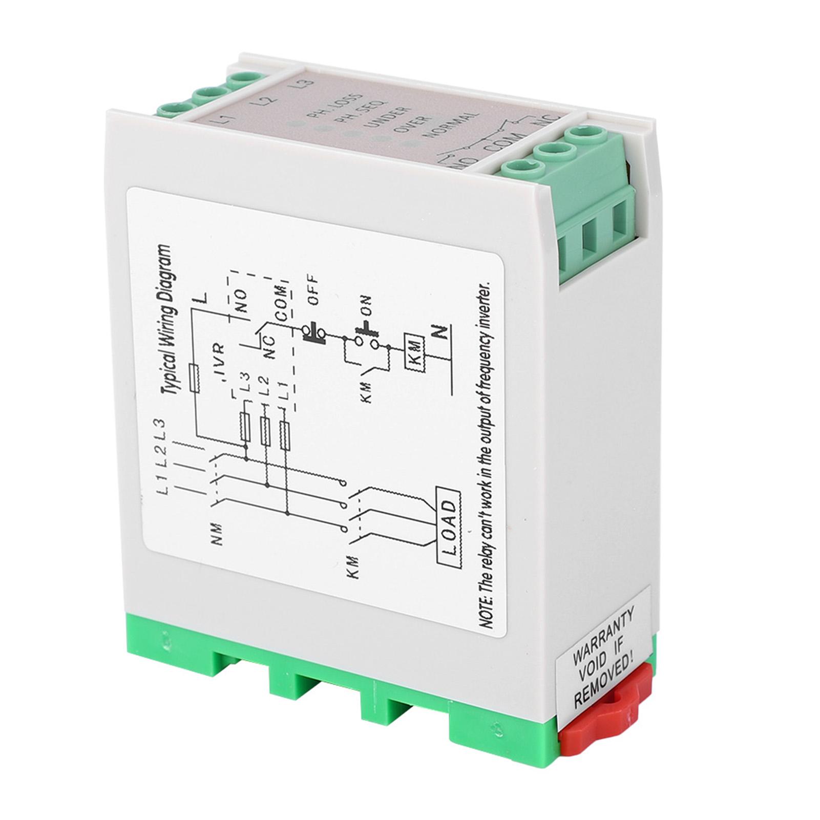 

220VAC Over & Under Voltage Failure Phase Sequence Protector 3 Phase Power Supply Monitor Relay