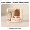 Carved Marble Sculpture Matte Architectural Elegant for Shelf, Console