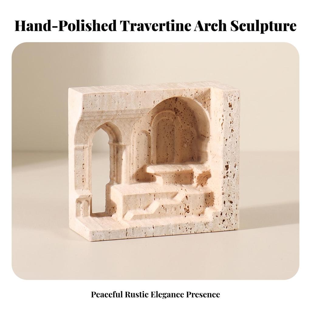 Carved Marble Sculpture Matte Architectural Elegant for Shelf, Console