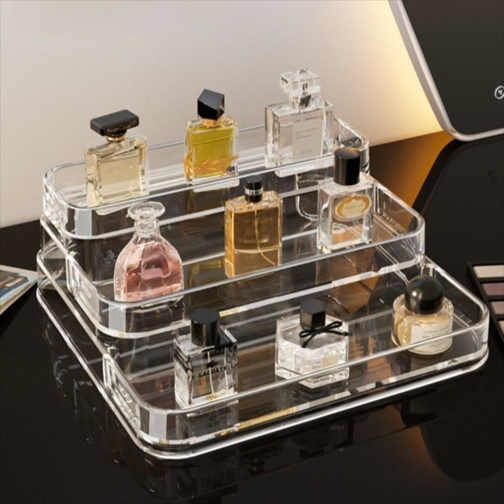 PET Bathroom Makeup Organizer 3 Tier Skin Care Product Storage Rack Durable Toy Display Rack Home