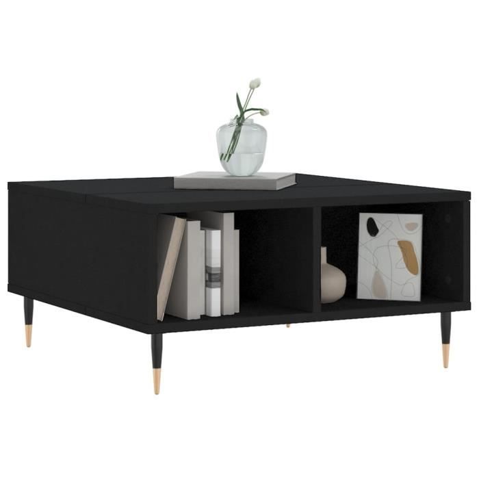 VidaXL Table basse noir 60x60x30 cm bois d'ingénierie 827029