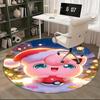 1pc Christmas Jigglypuff Pokémon Round Carpet - Anime Design, Holiday Gift, Office Chair Mat, Non-Slip Rug for Home Decor, Living Room