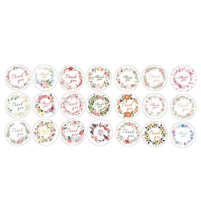 10 Sheets 21pcs 3.5cm Round Thank You Printed PVC Stickers DIY Party Gift Bag Box Decoration Baking Packaging Sealing