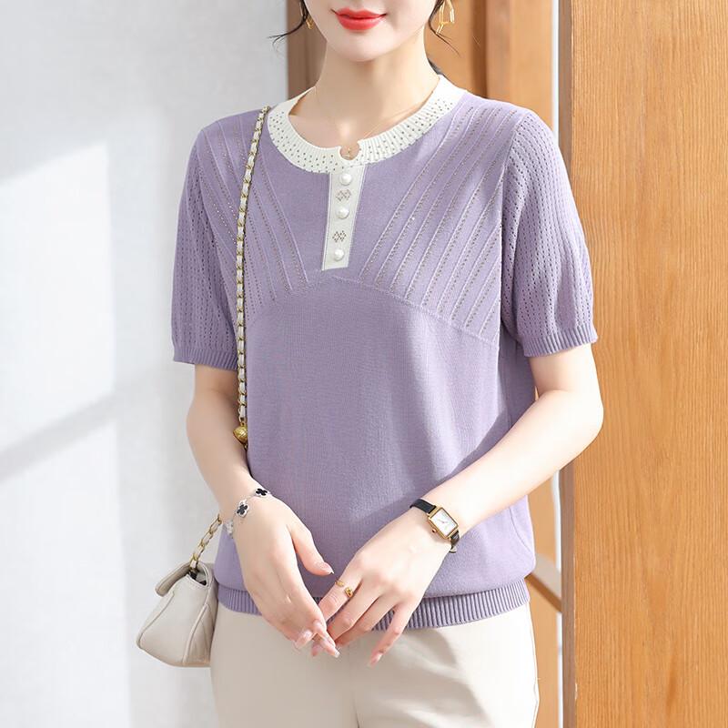 XUEXI Women s Ice Silk Short Sleeve T-shirt XL