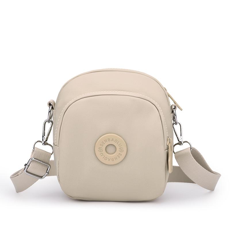 Маленькая сумка женская легкая нейлоновая сумка на плечо через плечо бежевый