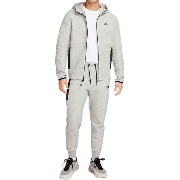 Nike Solid Mid-Rise Drawstring Jogger Knit Pants Men Bottoms Grey FB8003-063